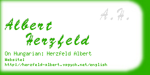 albert herzfeld business card